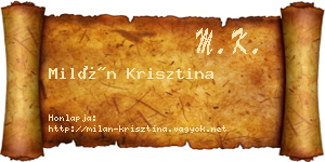 Milán Krisztina névjegykártya