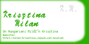 krisztina milan business card